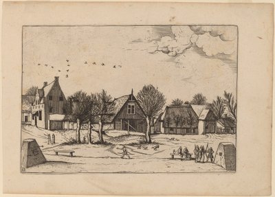 Maalaiskylä tekijältä Johannes van Doetechum, the Elder and Lucas