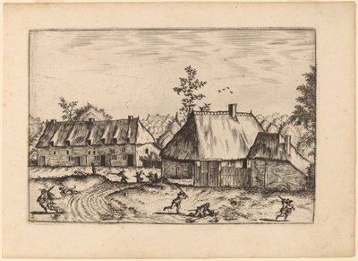 Maatila ja talorivi tekijältä Johannes van Doetechum, the Elder and Lucas