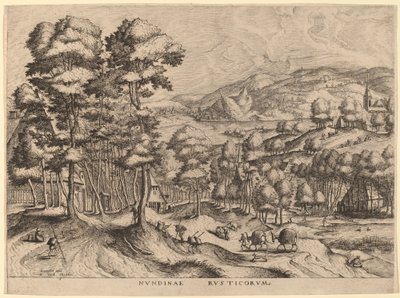 Maalaismainen markkinat tekijältä Johannes van Doetechum the Elder and Lucas