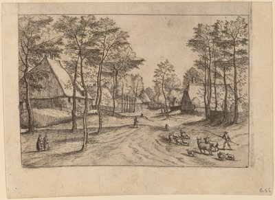 Kyläkatu tekijältä Johannes van Doetechum, the Elder and Lucas