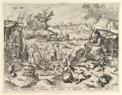 Pyhän Antoniuksen kiusaus.n.d. Tekijät: Johannes van Doetecum I, Lucas van Doetecum. tekijältä Johannes and Lucas van Doetecum