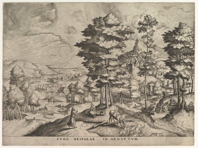 Lento Egyptiin Lento Egyptiin The Large Landscapesista, n. 1555-56. tekijältä Johannes van Doetecum I