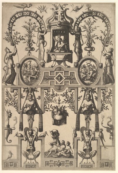 Moderni groteski rannekkeilla, 1557. tekijältä Johannes van Doetecum I