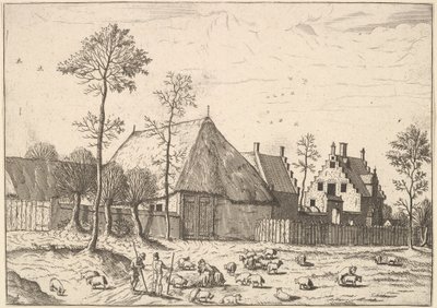 Aitta mökillä, Pienet maisemat, 1559-61. tekijältä Johannes van Doetecum I