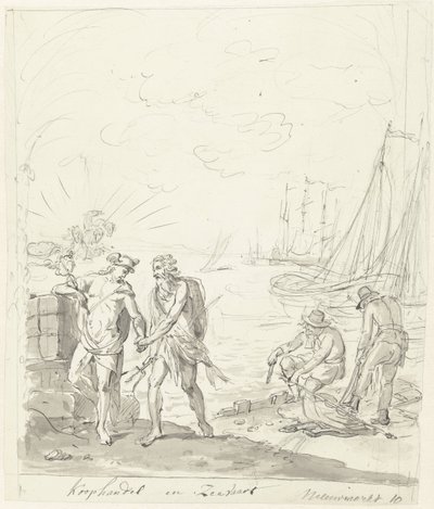 Kauppa ja merenkulku, koristelu Nieuwmarktilla, 1795 Kauppa ja toimitus (nimi esineessä) tekijältä Johannes van Dregt (rejected attribution)