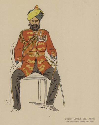 Upseeri Keski-Intian hevonen (väri litho) tekijältä John (after) Charlton