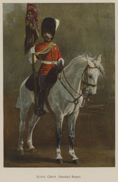 Scots Greys, Standard Bearer (väri litho) tekijältä John (after) Charlton