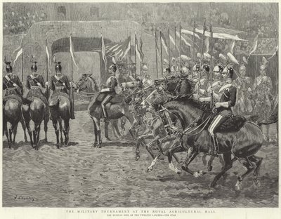 Sotilasturnaus Royal Agricultural Hallissa (kaiverrus) tekijältä John (after) Charlton