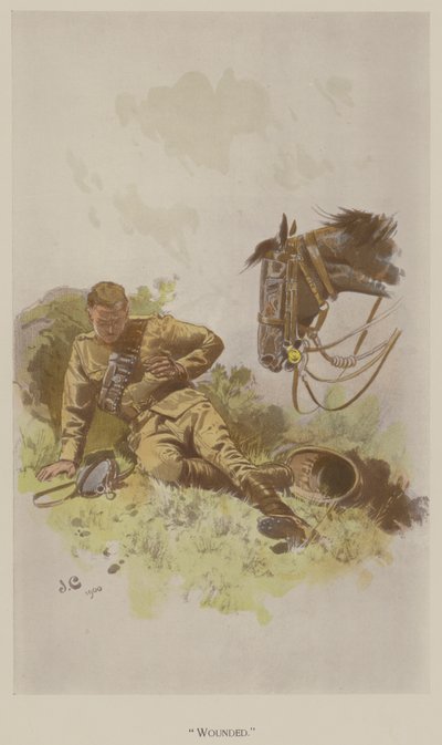 Haavoittunut (väri litho) tekijältä John (after) Charlton