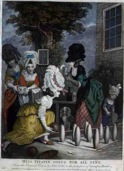 Neiti Tipapin Going for All Nine, pubi. kirjoittanut Carington Bowles (fl.1744-93) tekijältä John (after) Collet