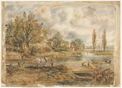 Valkoinen hevonen (akvarelli) tekijältä John (after) Constable