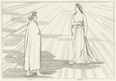 Nousu ensimmäiseen taivaaseen, paratiisi, laulu 1 (kaiverrus) tekijältä John (after) Flaxman