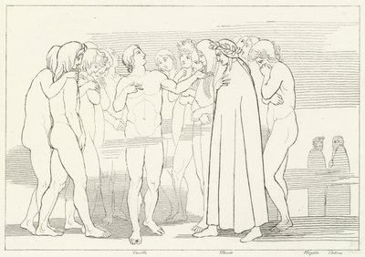 Casellan laulu, Kiirastule, Canto 2 (kaiverrus) tekijältä John (after) Flaxman