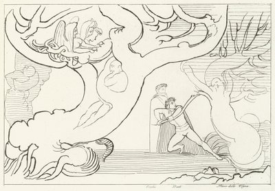Harpioiden metsä, Inferno, Canto 13 (kaiverrus) tekijältä John (after) Flaxman