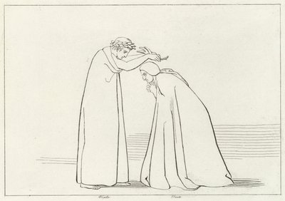 Nöyryytys, Kiirastuli, Kanto 1 (kaiverrus) tekijältä John (after) Flaxman