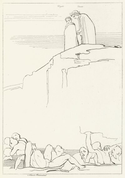 Malebolgia, Inferno, Canto 18 (kaiverrus) tekijältä John (after) Flaxman