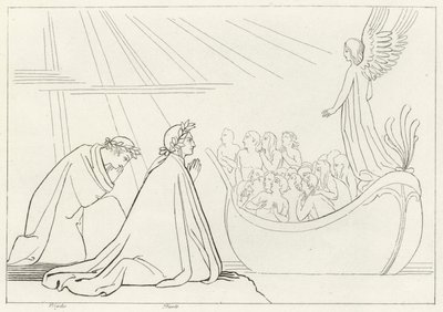 Kiirastulen kuori, Kiirastuli, Canto 2 (kaiverrus) tekijältä John (after) Flaxman