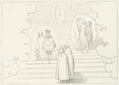 The Celestial Steps, Paradise, Canto 21 (kaiverrus) tekijältä John (after) Flaxman