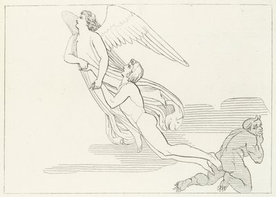 Buonaconten vapautus, Kiirastus, Canto 5 (kaiverrus) tekijältä John (after) Flaxman