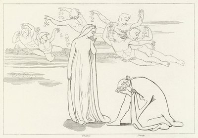 The Descent of Beatrice, Purgatori, Canto 30 (kaiverrus) tekijältä John (after) Flaxman