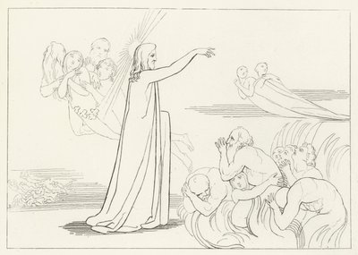 Kristuksen laskeutuminen, Inferno, Canto 4 (kaiverrus) tekijältä John (after) Flaxman