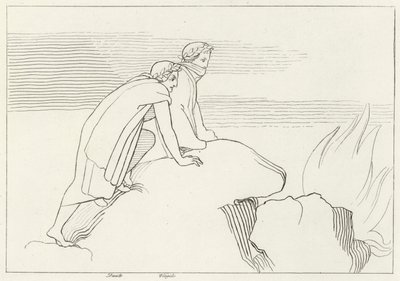 Flaming Gulf, Inferno, Canto 26 (kaiverrus) tekijältä John (after) Flaxman