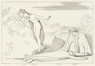 The Lovers Punished, Inferno, Canto 5 (kaiverrus) tekijältä John (after) Flaxman