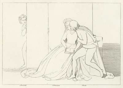 The Lovers Surprised, Inferno, Canto 5 (kaiverrus) tekijältä John (after) Flaxman