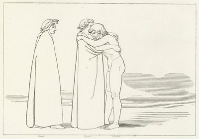 Tapaaminen Sordellon kanssa, Kiirastule, Canto 6 (kaiverrus) tekijältä John (after) Flaxman