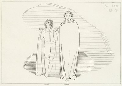 The Reascent, Inferno, Canto 34 (kaiverrus) tekijältä John (after) Flaxman