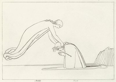 Lethe-joki, Kiirastus, Canto 31 (kaiverrus) tekijältä John (after) Flaxman
