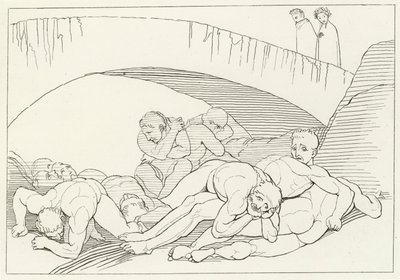 The Vale of Disease, Inferno, Canto 29 (kaiverrus) tekijältä John (after) Flaxman