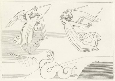 The Valley, Purgatori, Canto 8 (kaiverrus) tekijältä John (after) Flaxman
