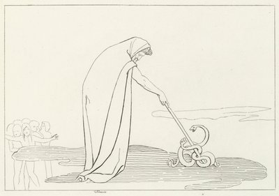 Tiresias, Inferno, Canto 20 (kaiverrus) tekijältä John (after) Flaxman