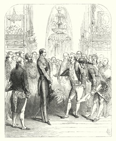 Prinssi Albert ja kuninkaalliset komissaarit vuoden 1851 suuressa näyttelyssä, Crystal Palace, Hyde Park, Lontoo (kaiverrus) tekijältä John (after) Gilbert