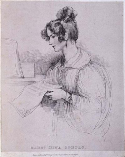 Mademoiselle Nina Sontag, kaivertaja William Sharp (1803-75). tekijältä John (after) Hayter