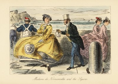 Englantilainen herrasmies ja nainen tapaavat Ramsgate-promenadilla tekijältä John (after) Leech
