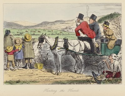 John Leech kuvitus Mr Spongen urheilukierrokselle (värillinen kaiverrus) tekijältä John (after) Leech
