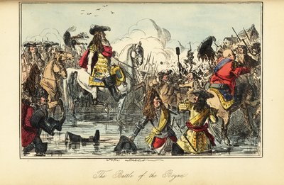 Kuningas William II ylitti joen Boynen taistelussa Irlannissa tekijältä John (after) Leech