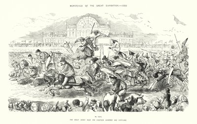 Muistomerkit suuresta näyttelystä 1851, The Great Derby Race for 180051 (kaiverrus) tekijältä John (after) Leech