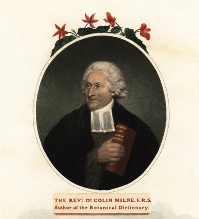 Kasvitieteilijä Colin Milnen muotokuva. 1806 (kaiverrus) tekijältä John (after) Russell