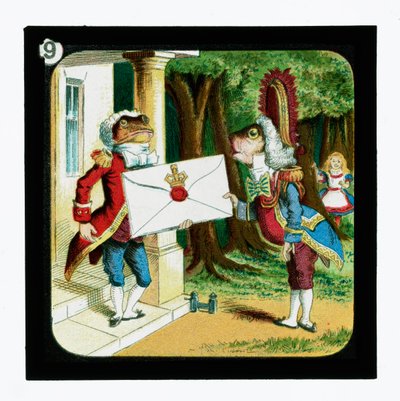Liisa Ihmemaassa, värilliset lyhtydiat (lyhtyliukumäki) tekijältä John (after) Tenniel