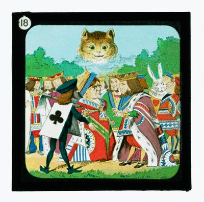 Liisa Ihmemaassa, värilliset lyhtydiat (lyhtyliukumäki) tekijältä John (after) Tenniel