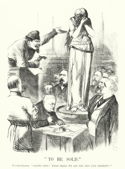 Punch-sarjakuva: Myydään - Pariisin kommuuni (kaiverrus) tekijältä John (after) Tenniel
