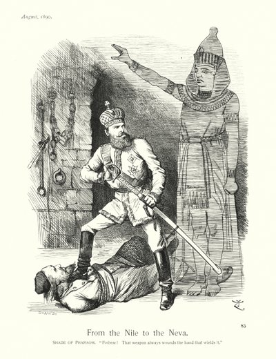 Sir John Tennielin sarjakuva: Nilsiästä Nevalle (kaiverrus). tekijältä John (after) Tenniel