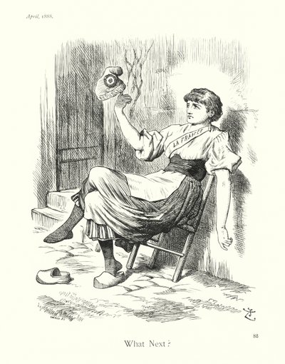 Sir John Tennielin sarjakuva: Mitä seuraavaksi (kaiverrus) tekijältä John (after) Tenniel