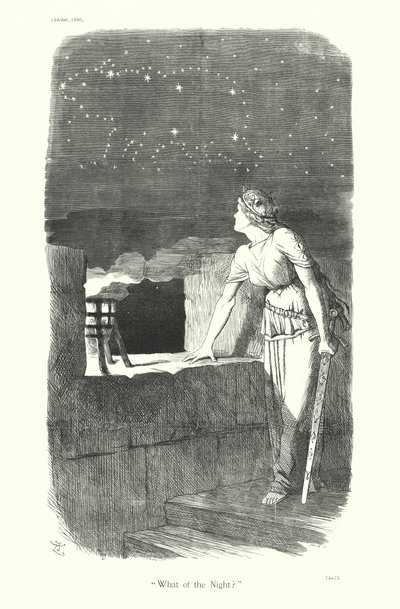 Sir John Tennielin sarjakuva: "Mitä yöstä" (kaiverrus) tekijältä John (after) Tenniel