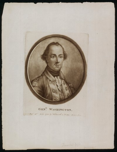 Kenraali [George] Washingtonin muotokuva (kaiverrus) tekijältä John (after) Trumbull