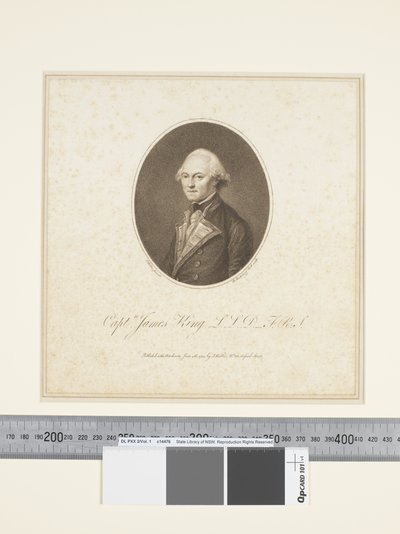III. Kapteeni James King, kaiverrus Francesco Bartolozzi (1727–1815), n. 1773–84 (kaiverrus) tekijältä John (after) Webber