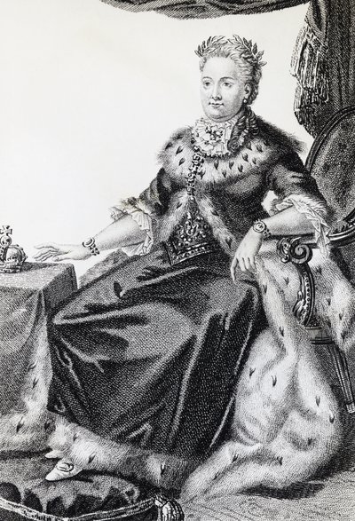 Katariina II, syntynyt Sophie Friederike Auguste (1729-1796), Venäjän keisarinna, kaiverrus tekijältä Walter Charles Mills